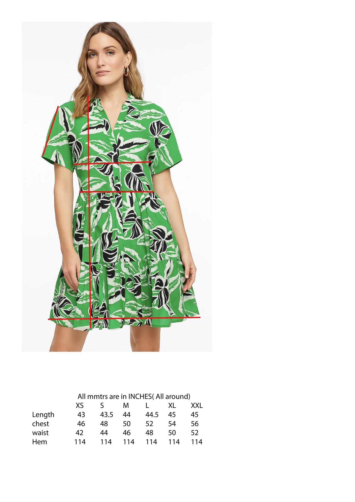 Tropical Leaf Print Button-front Dress image 4