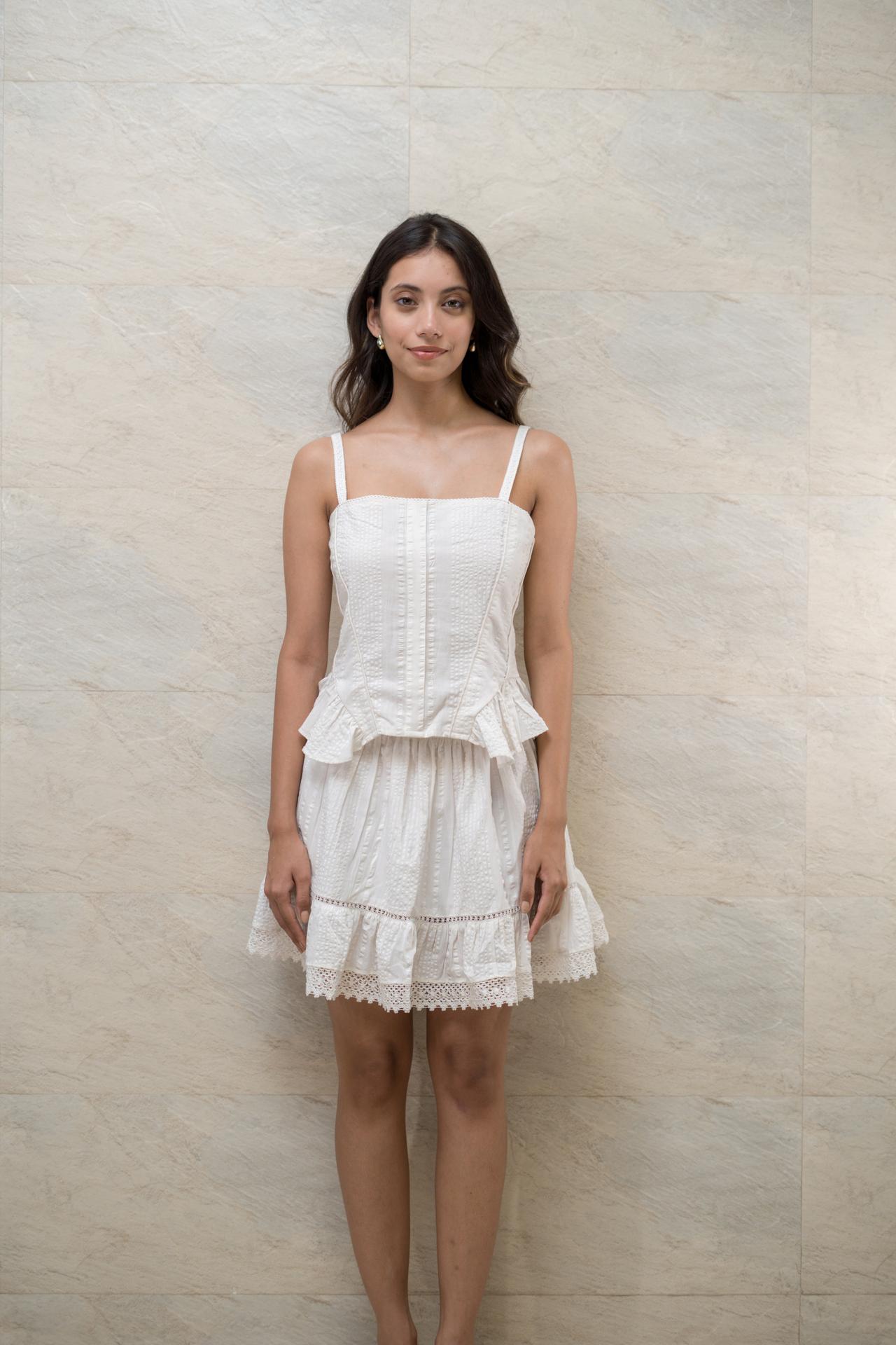 White Peplum Twin Set image 2
