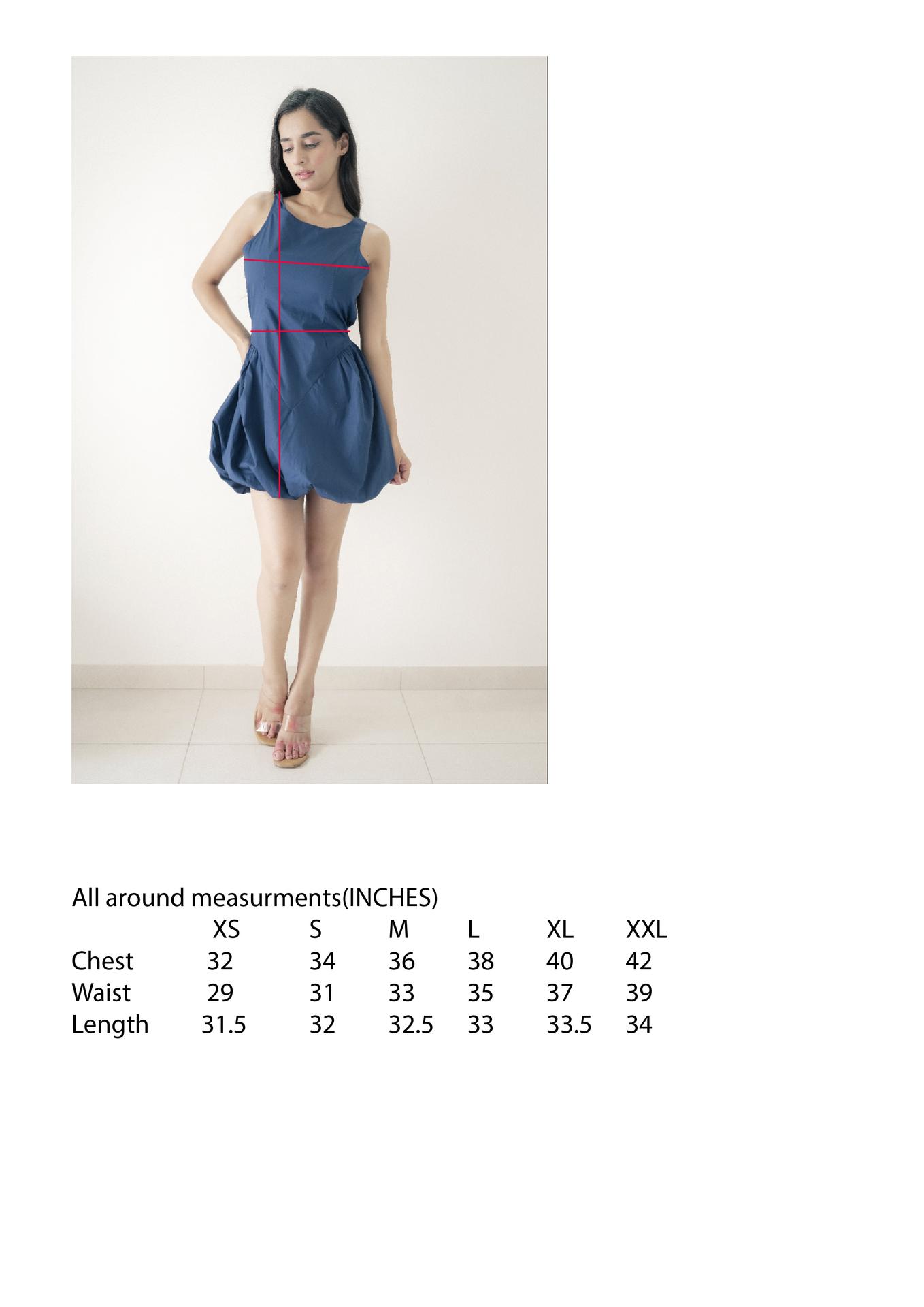 Balloon Hem Mini Dress ‚ÄÌ Navy image 5