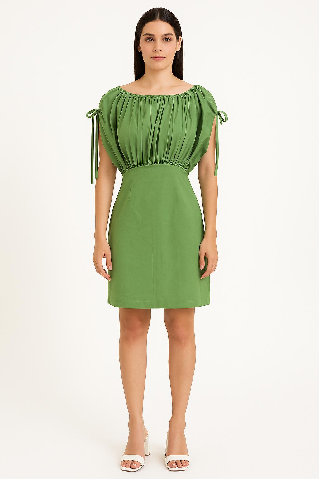 Gathered Puff Sleeve Dress image 5