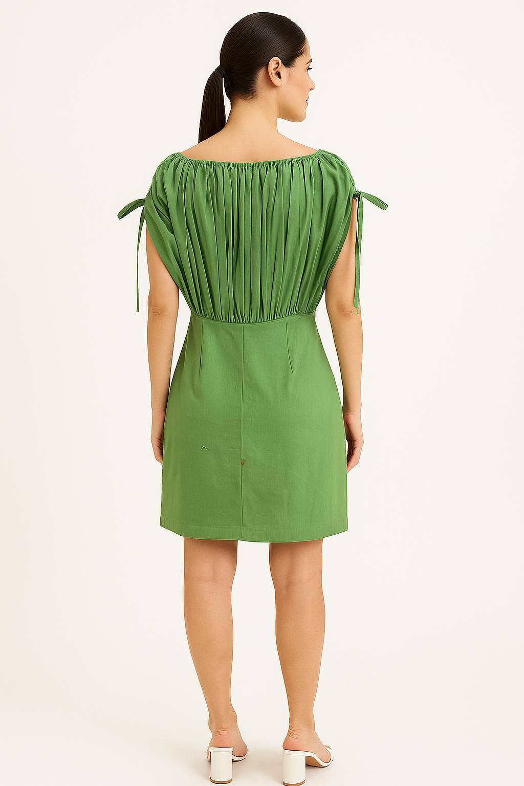 Gathered Puff Sleeve Dress image 6