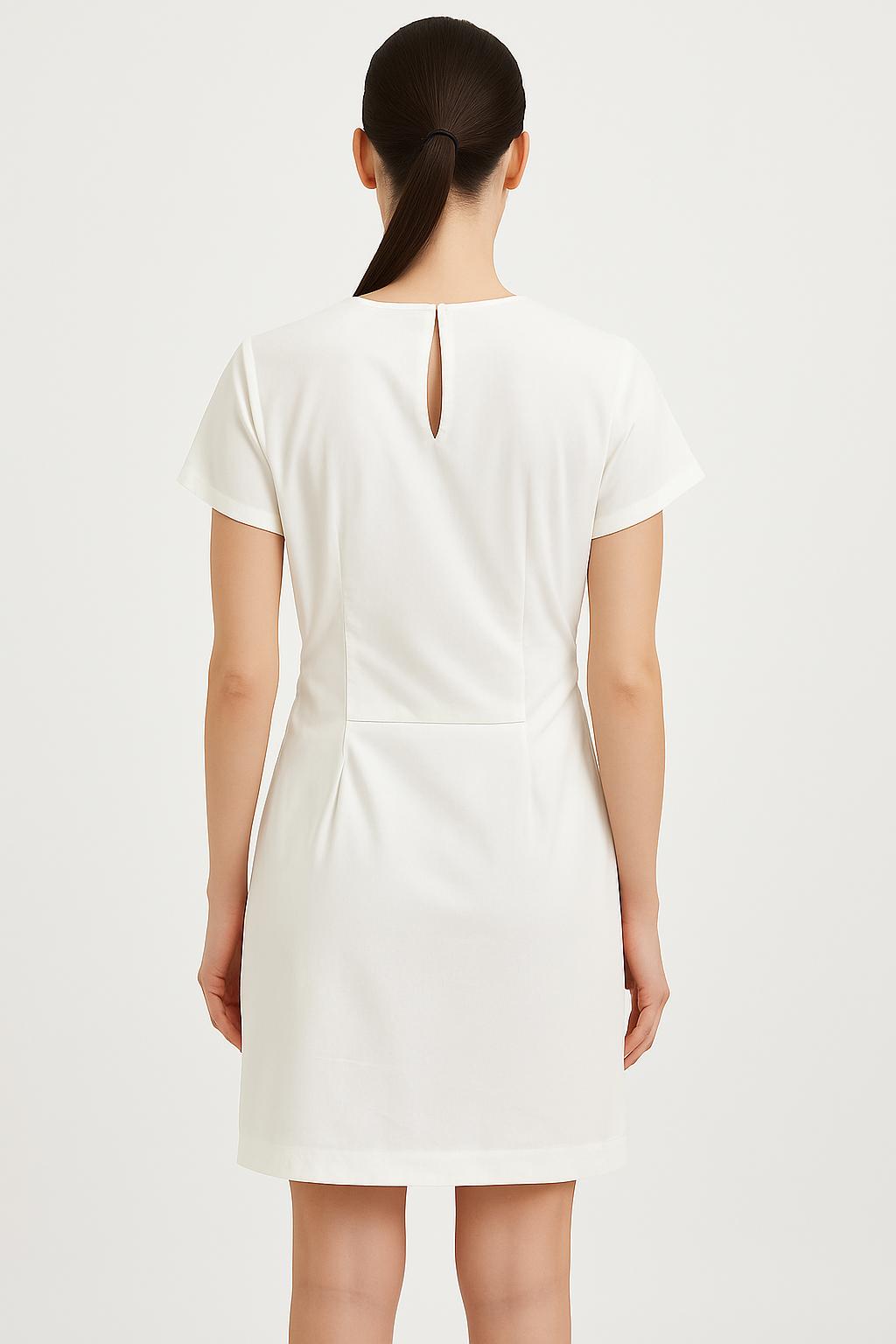 The Draped Knotted Dress ‚ÄÎ Off-white Elegance image 2
