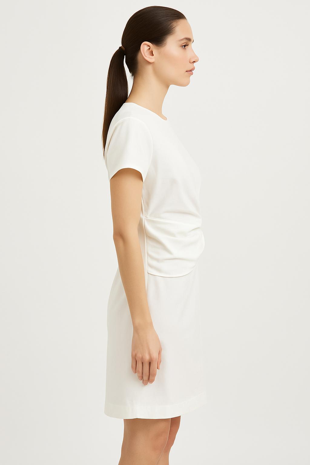 The Draped Knotted Dress ‚ÄÎ Off-white Elegance image 3
