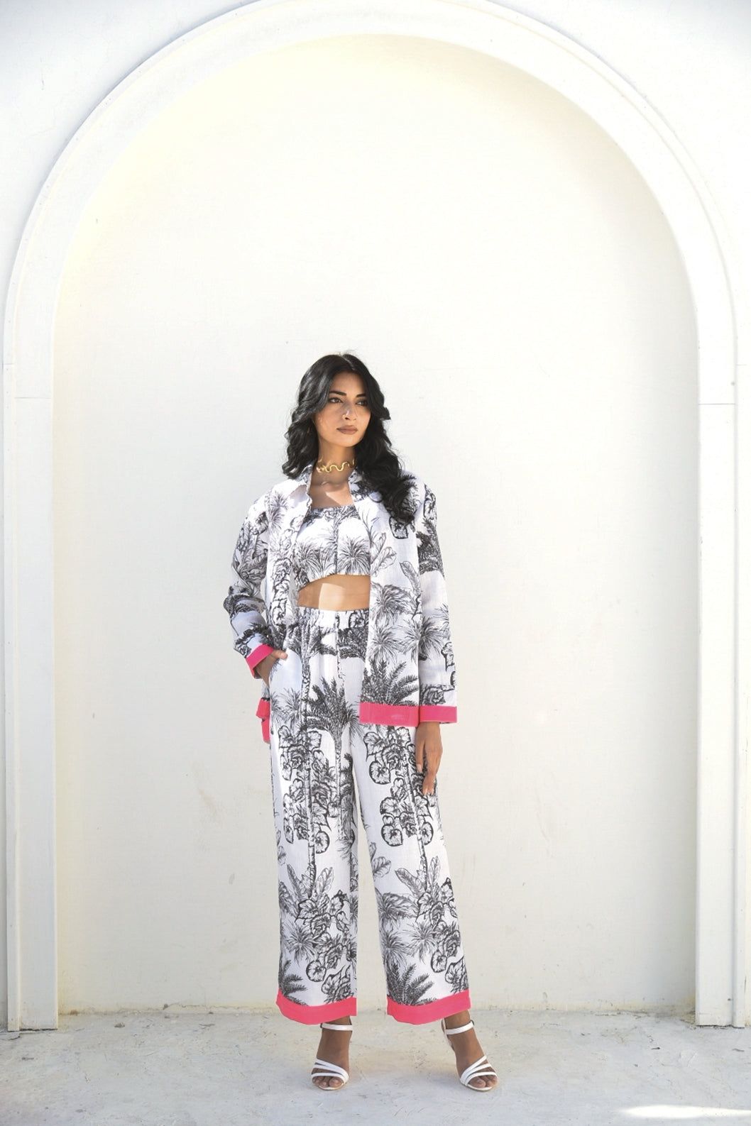 Noir Palm - Monochrome Tropical Co-ord Set image 3