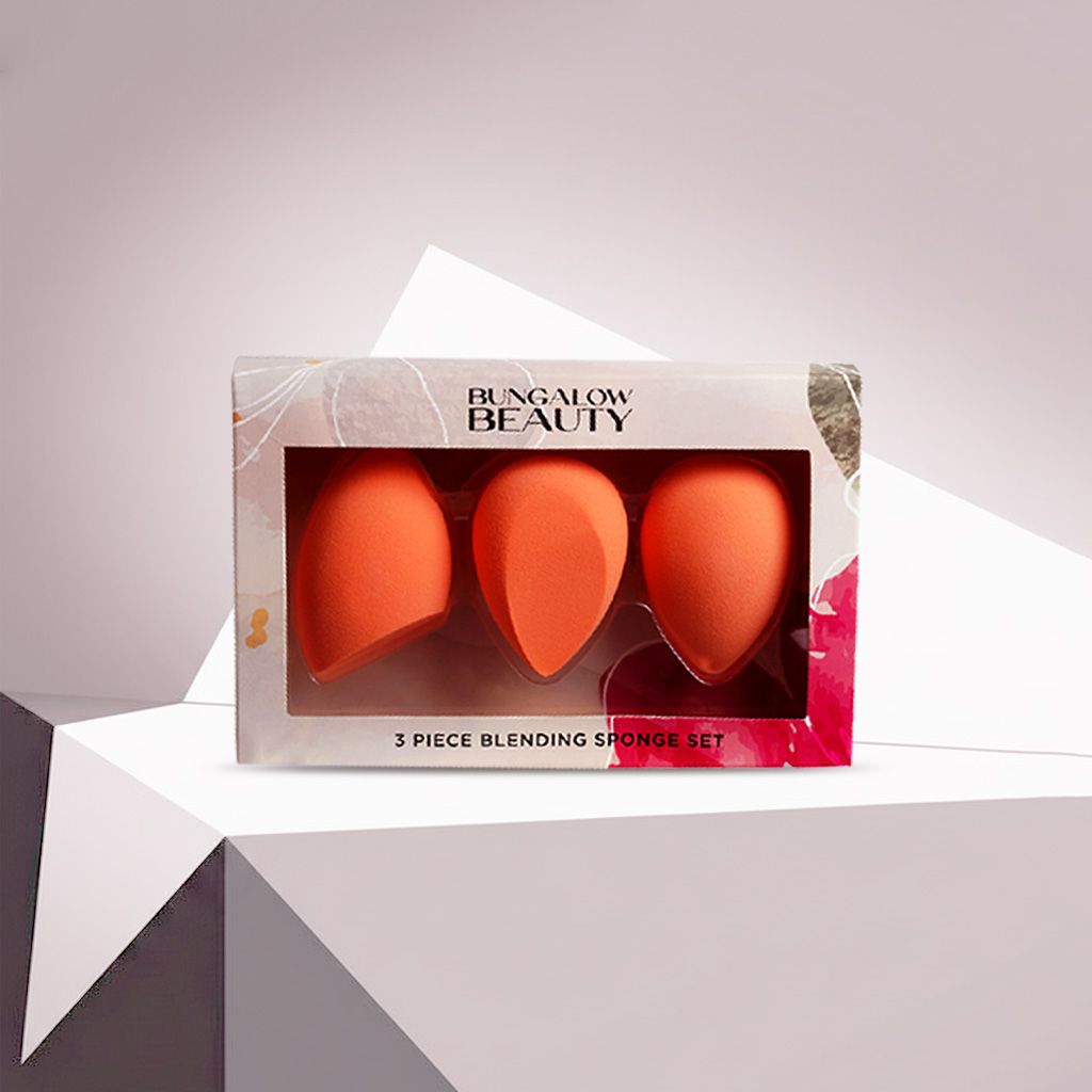 Makeup Blender Sponge, Coral Orange, 3-PIECE Set image 2
