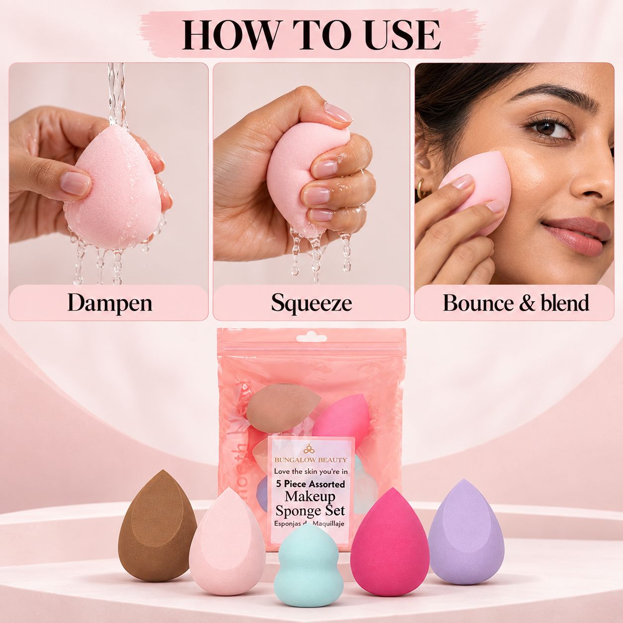 Makeup Blender Sponge Set, 5 Pieces image 2