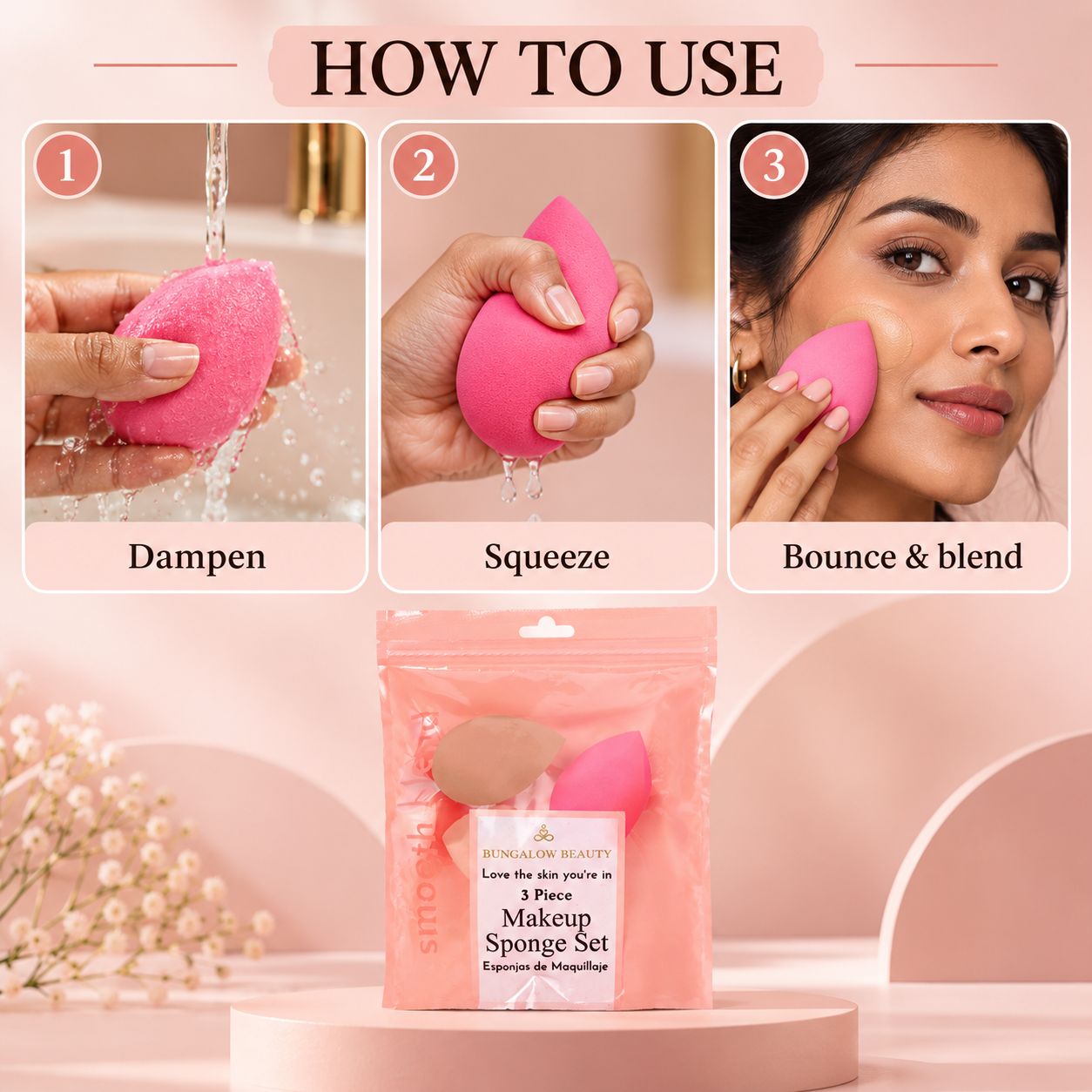 Makeup Blender Sponge Set, 3 Pieces image 2