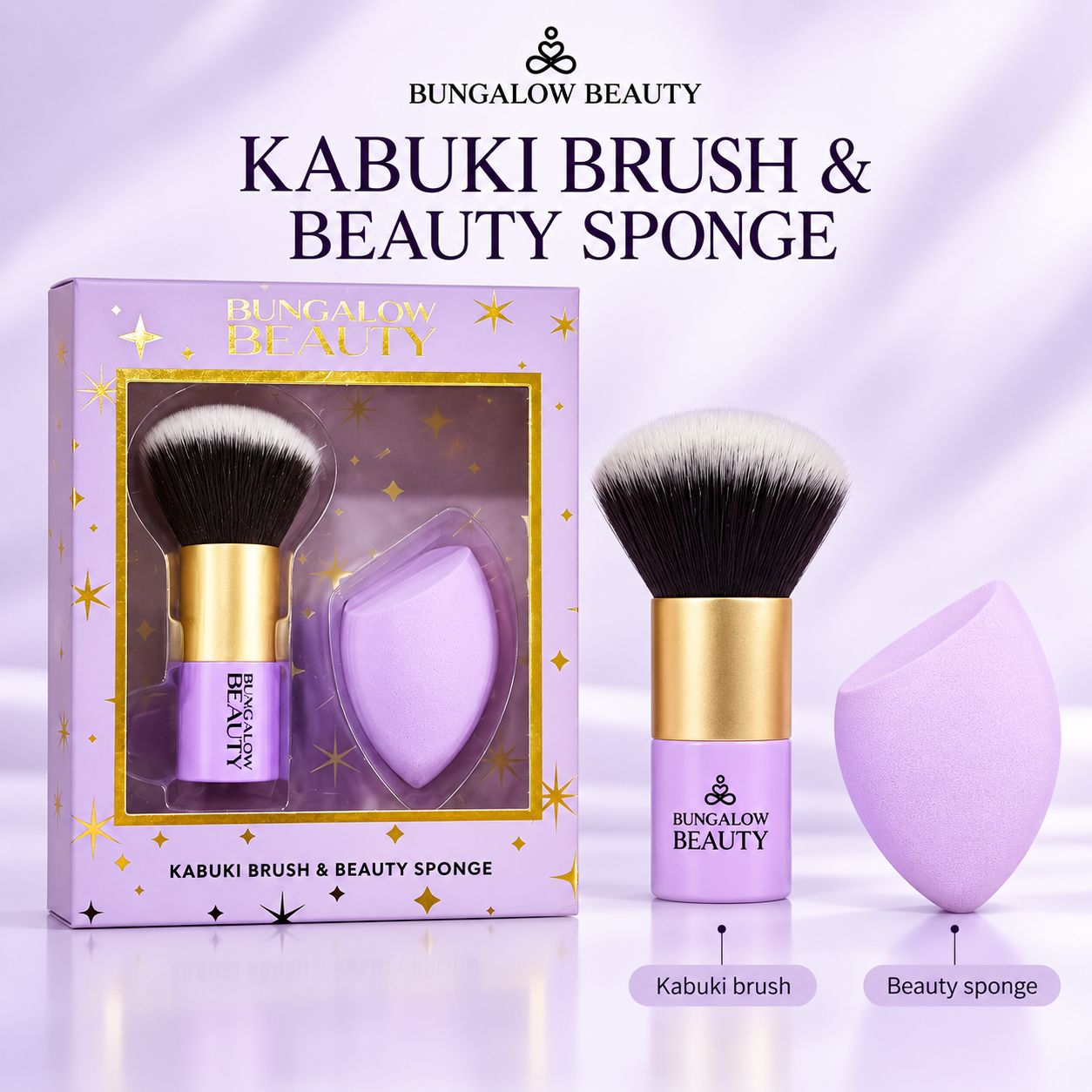 Premium Kabuki Brush & Blender Set (PURPLE) image 2