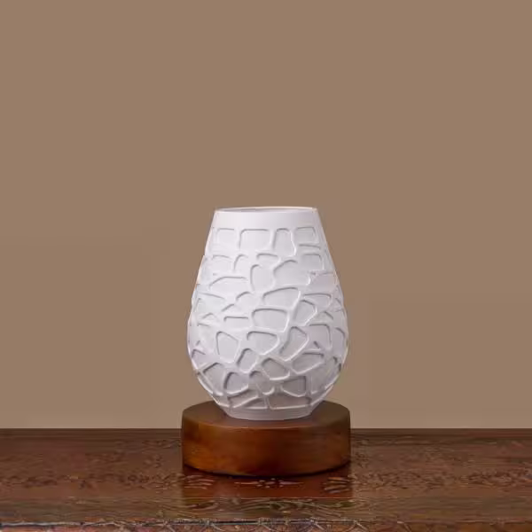 3D Printed Uplighter Lamp, Shade Theme: Nest, Wood Finish: Walnut image 2