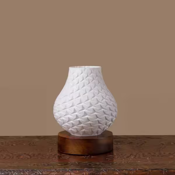 3D Printed Uplighter Lamp, Shade Theme: Stars, Wood Finish: Walnut image 2
