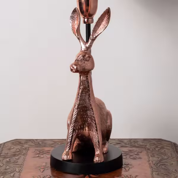 3D Printed Table Lamp Shade Theme: Wave Rabbit: Copper Finish image 2