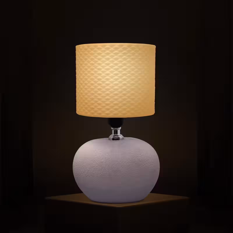 3D Printed Table Lamp Shade, Theme- Scales, Ceramic Elegance image 2