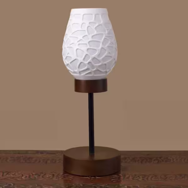 3D Printed Table Lamp, Shade Theme: Nest, Wood Finish: Walnut image 3