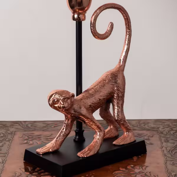 3D Printed Table Lamp Shade Theme: Wave Monkey: Copper Finish image 3