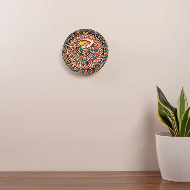Madhubani Mayur (PEACOCK) In Splendor Decor Plate image 3