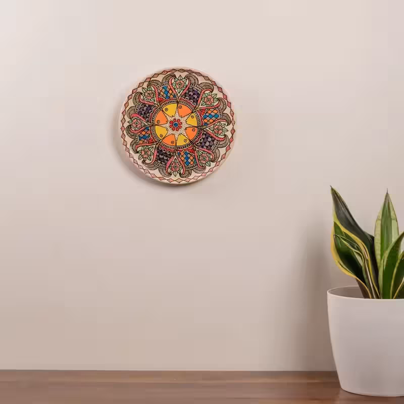 Madhubani Matsya (FISH) Circle Of Life Décor Plate image 3