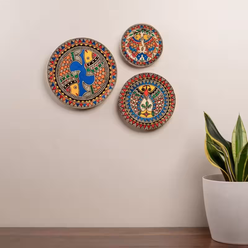 Madhubani Matsya (FISH) Trinity Décor Plates (SET Of 3) image 3