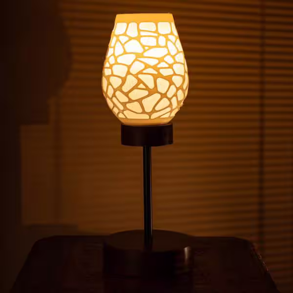 3D Printed Table Lamp, Shade Theme: Nest, Wood Finish: Walnut image 4