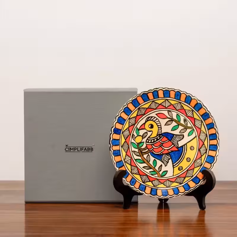Madhubani Mayur (PEACOCK) Decor Plate image 4
