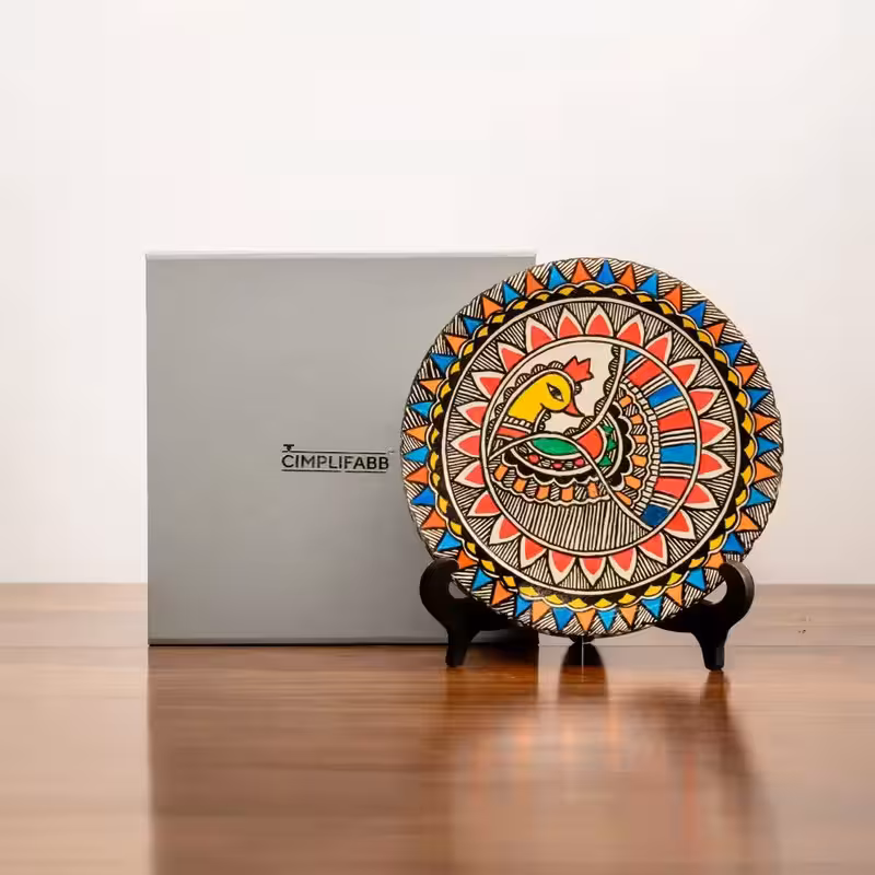 Madhubani Mayur (PEACOCK) In Splendor Decor Plate image 4