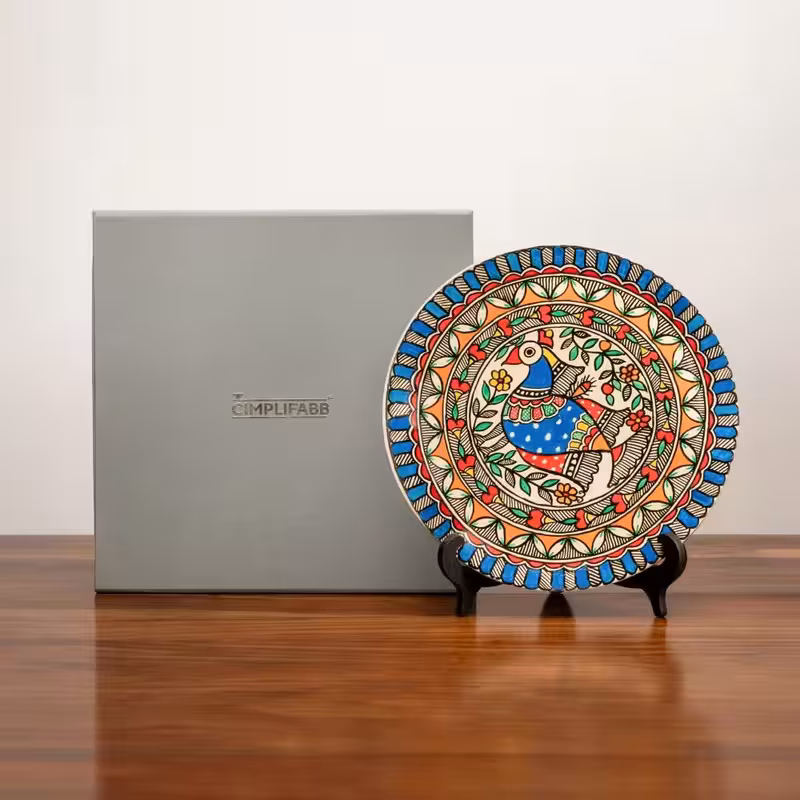 Madhubani Mayur (PEACOCK) In Splendour Decor Plate image 4