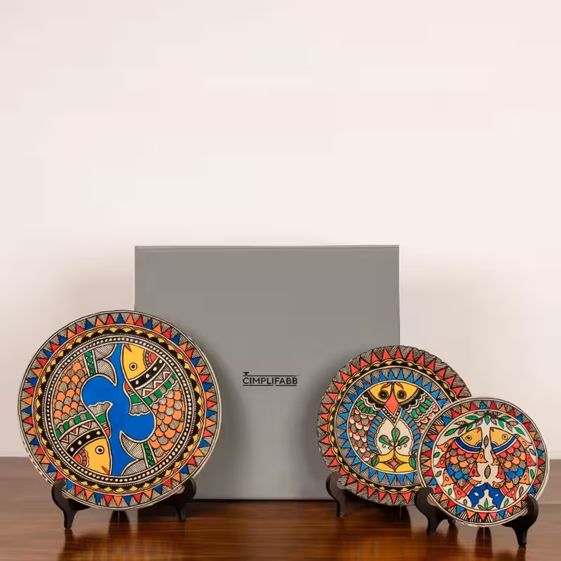 Madhubani Matsya (FISH) Trinity Décor Plates (SET Of 3) image 4