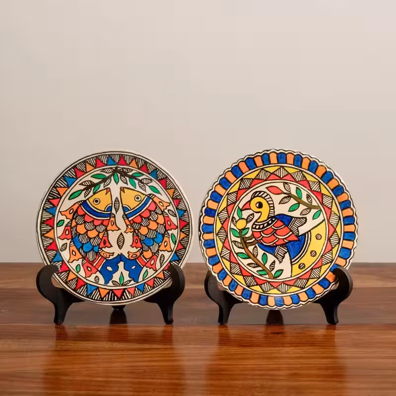 Madhubani Smiling Matsya (FISH) Decor Plate image 5