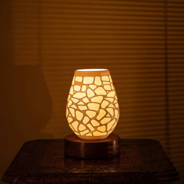 3D Printed Uplighter Lamp, Shade Theme: Nest, Wood Finish: Walnut image 6