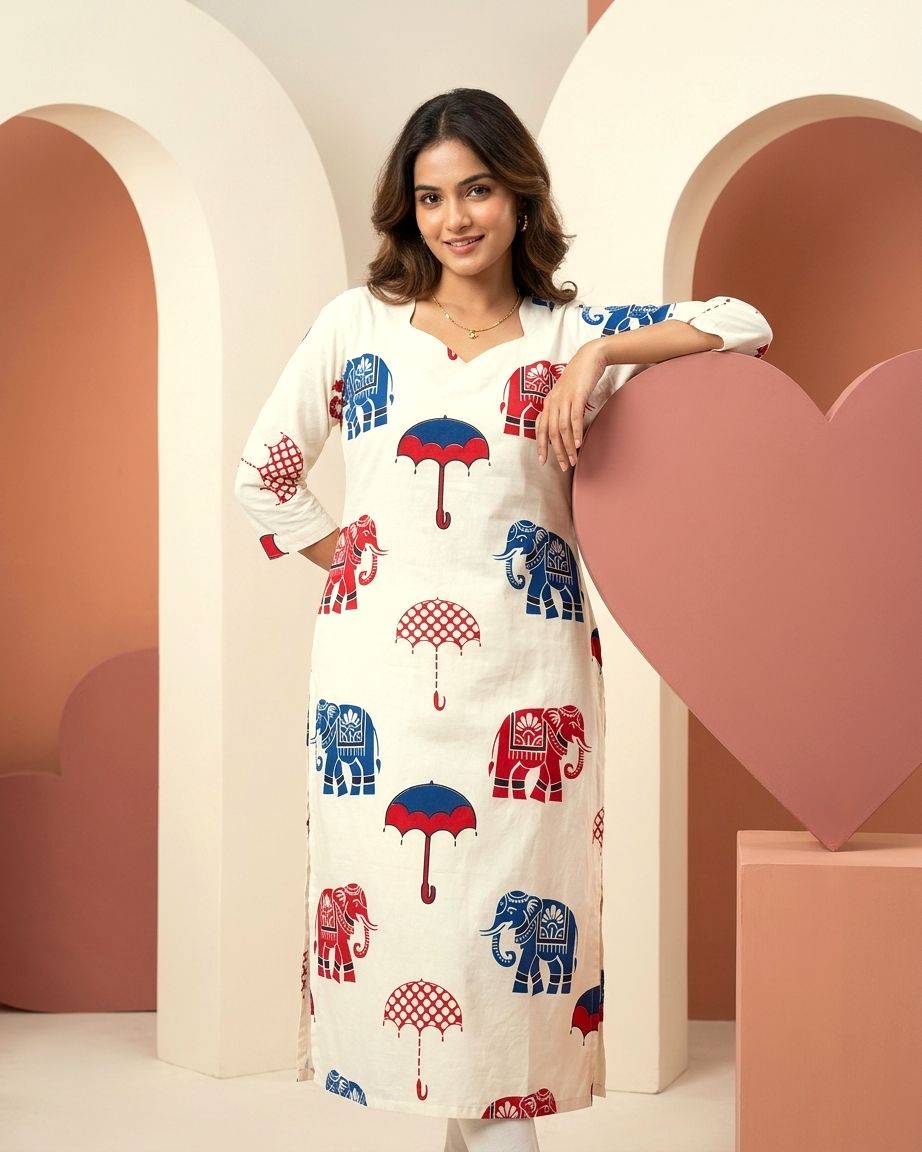 Cutique Fashion Women's Pure Cotton Printed Kurti With Lining Combo Offer image 3