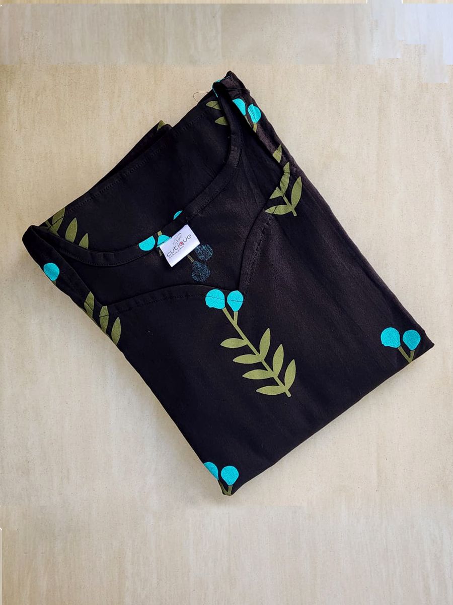 Cutique Cotton Nighty Frock. Free Size Upto Xxl With Pocket image 2