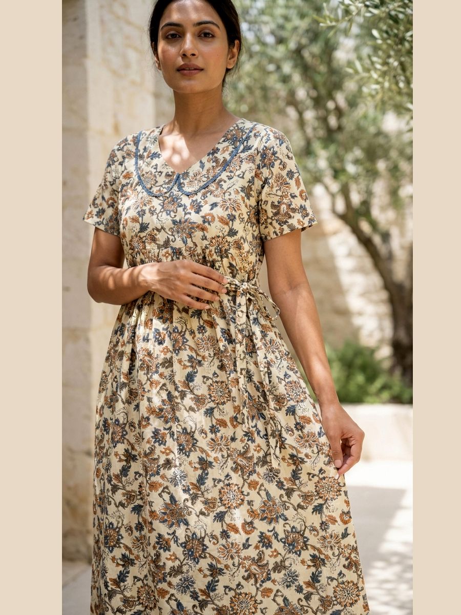 Women's Cotton Nighty Frock, Free Size (UPTO Xxl) image 2
