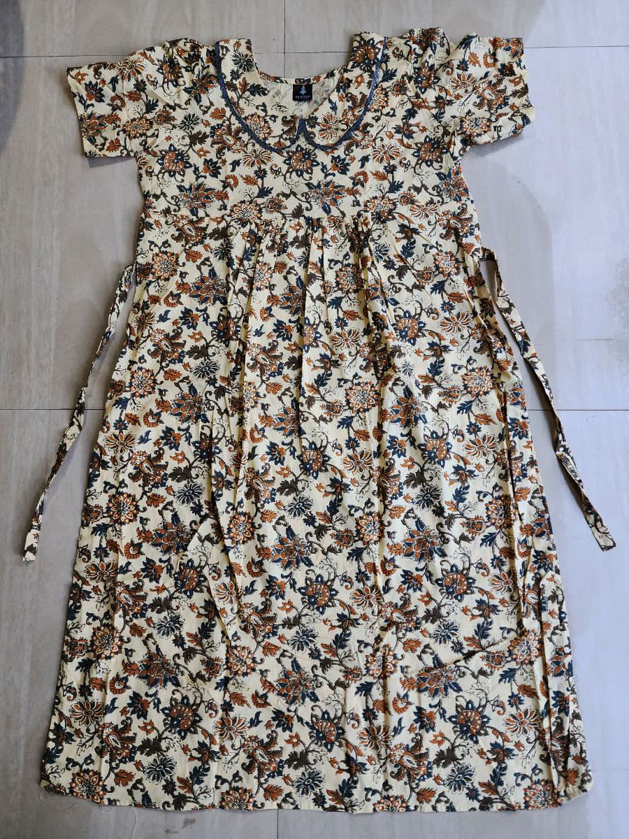 Women's Cotton Nighty Frock, Free Size (UPTO Xxl) image 3