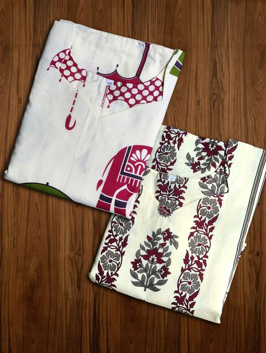Cutique Fashion Women's Pure Cotton Printed Kurti With Lining Combo Offer image 2