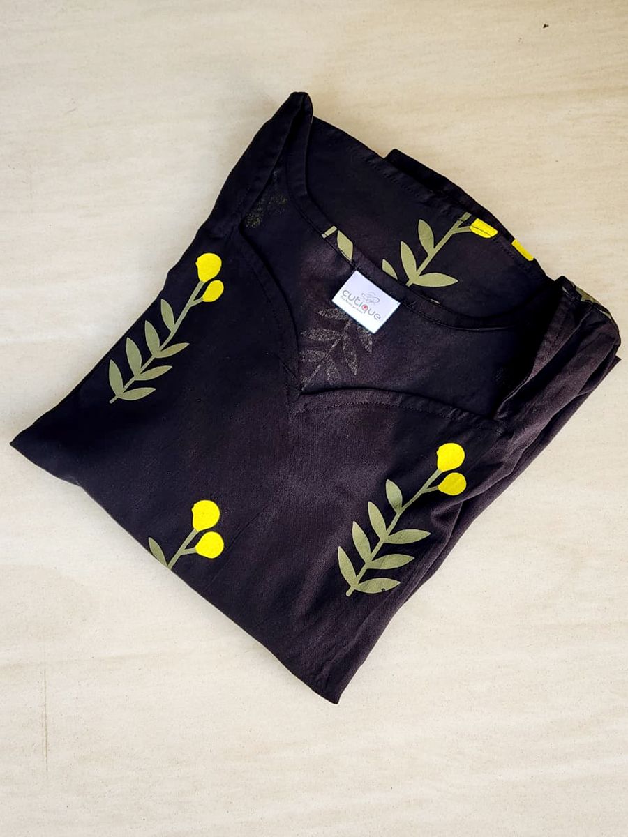 Cutique Cotton Nighty Frock. Free Size Upto Xxl With Pocket image 2