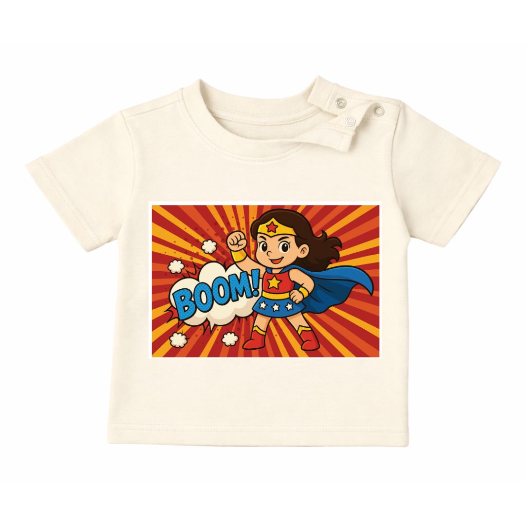 Stylish Supergirl Tee | Spill-proof Mess-proof | White | Fashion Collection | 3-5Y image 2