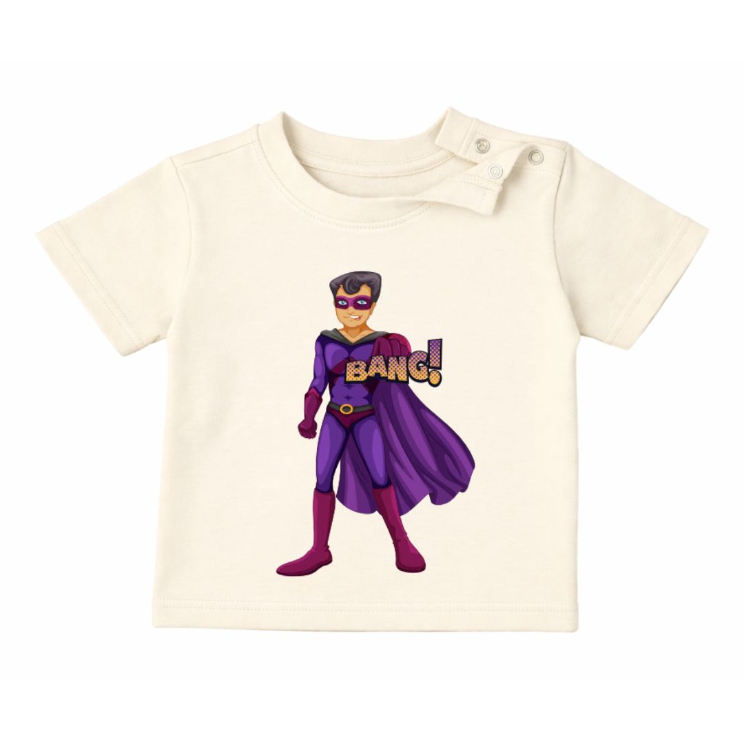 Fashionable Superboy Tee | Mess-proof Spill-proof | Flexible Fit Ultra-soft | White | 3-5Y image 2