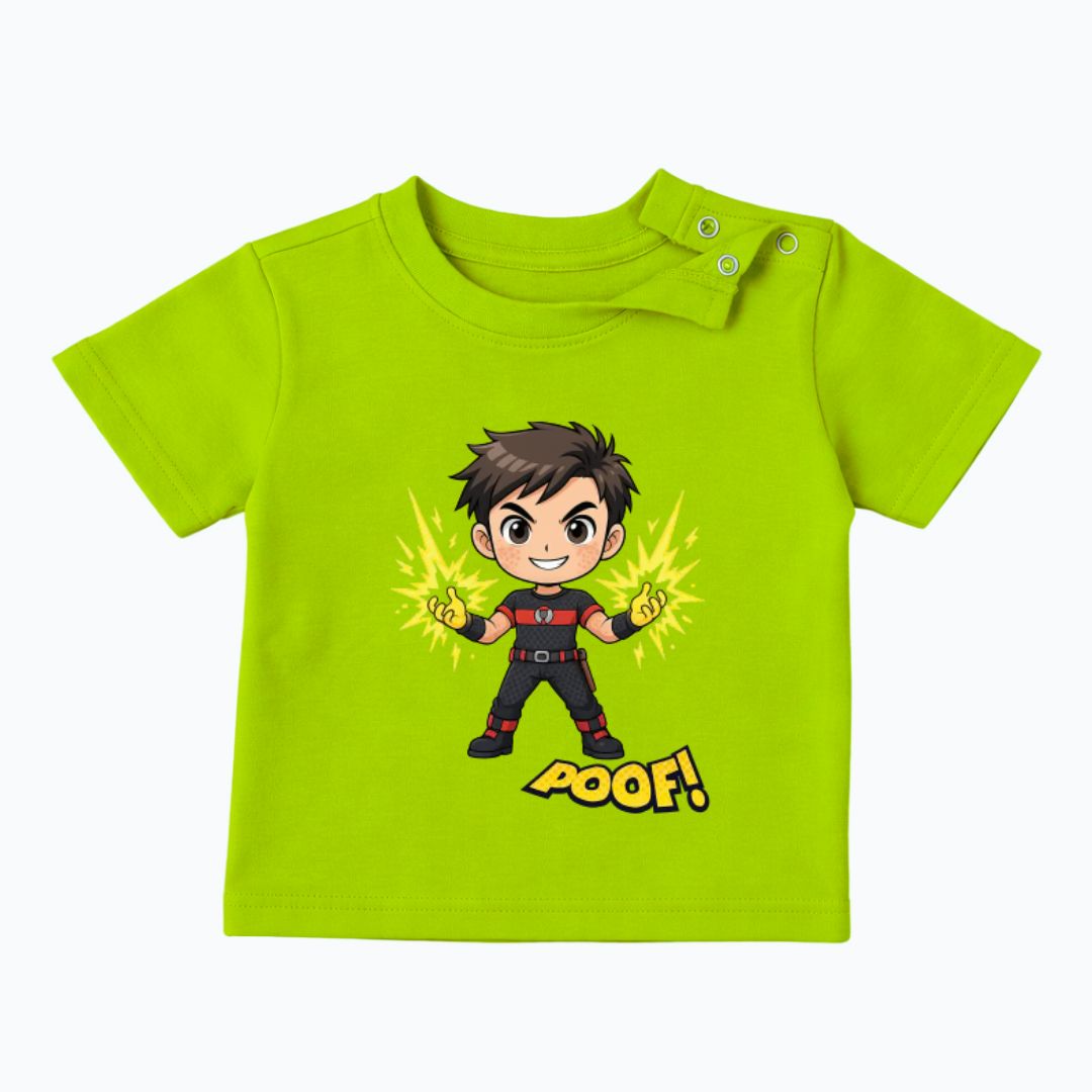 Worry-free Fashion Tee | Quick-dry Stain-resistant | Superboy Print | Green | 3-5Y image 2