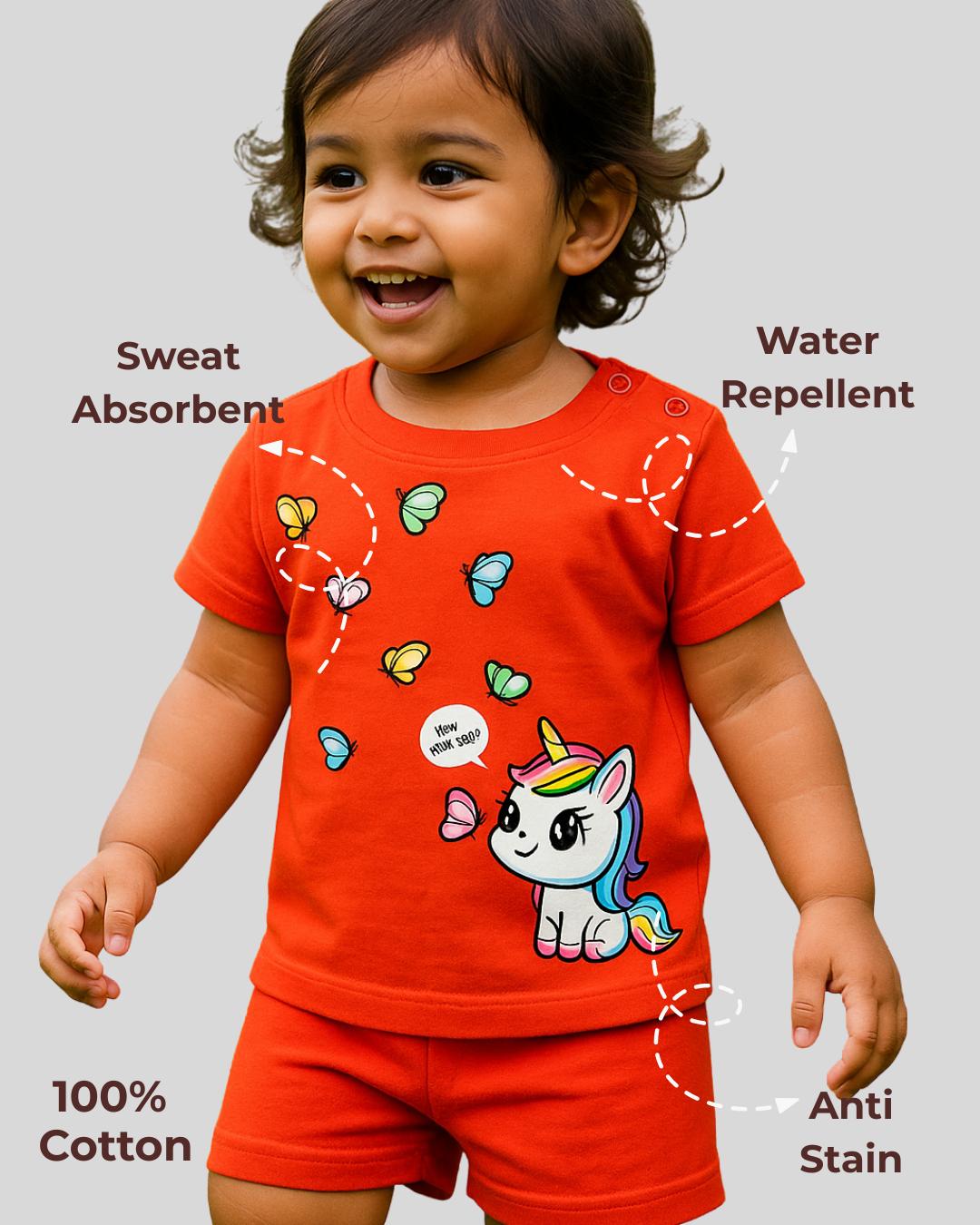 Spill-proof Natural Cotton Unisex Baby & Kids Co-ord Set (0‚3 Years)