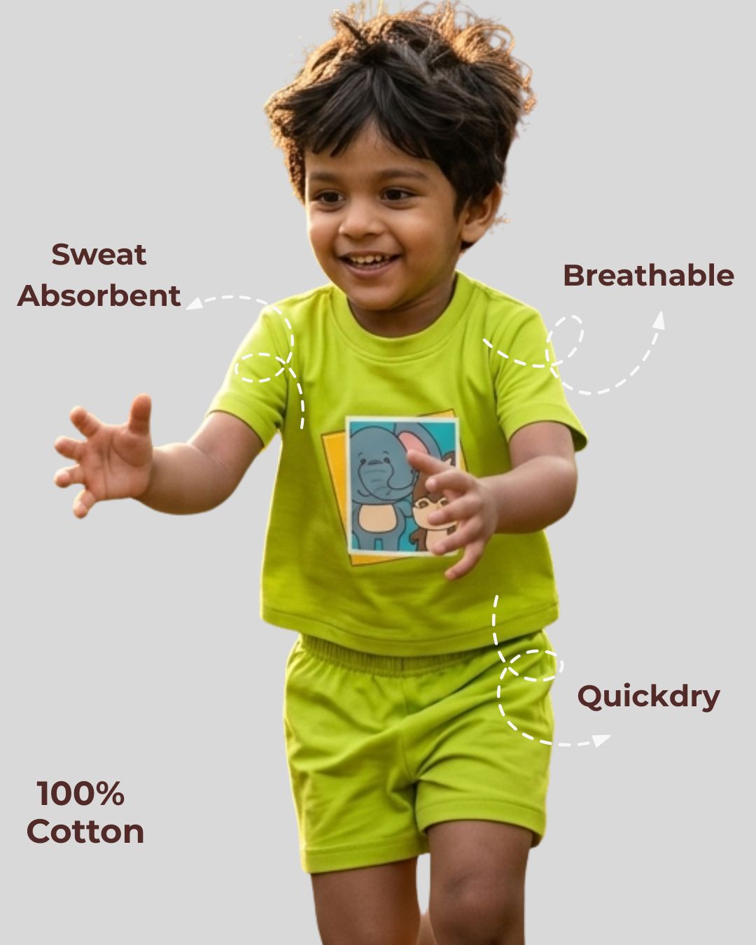 Flexible Fit Natural Cotton Unisex Baby & Kids Co-ord Set (0‚5 Years)