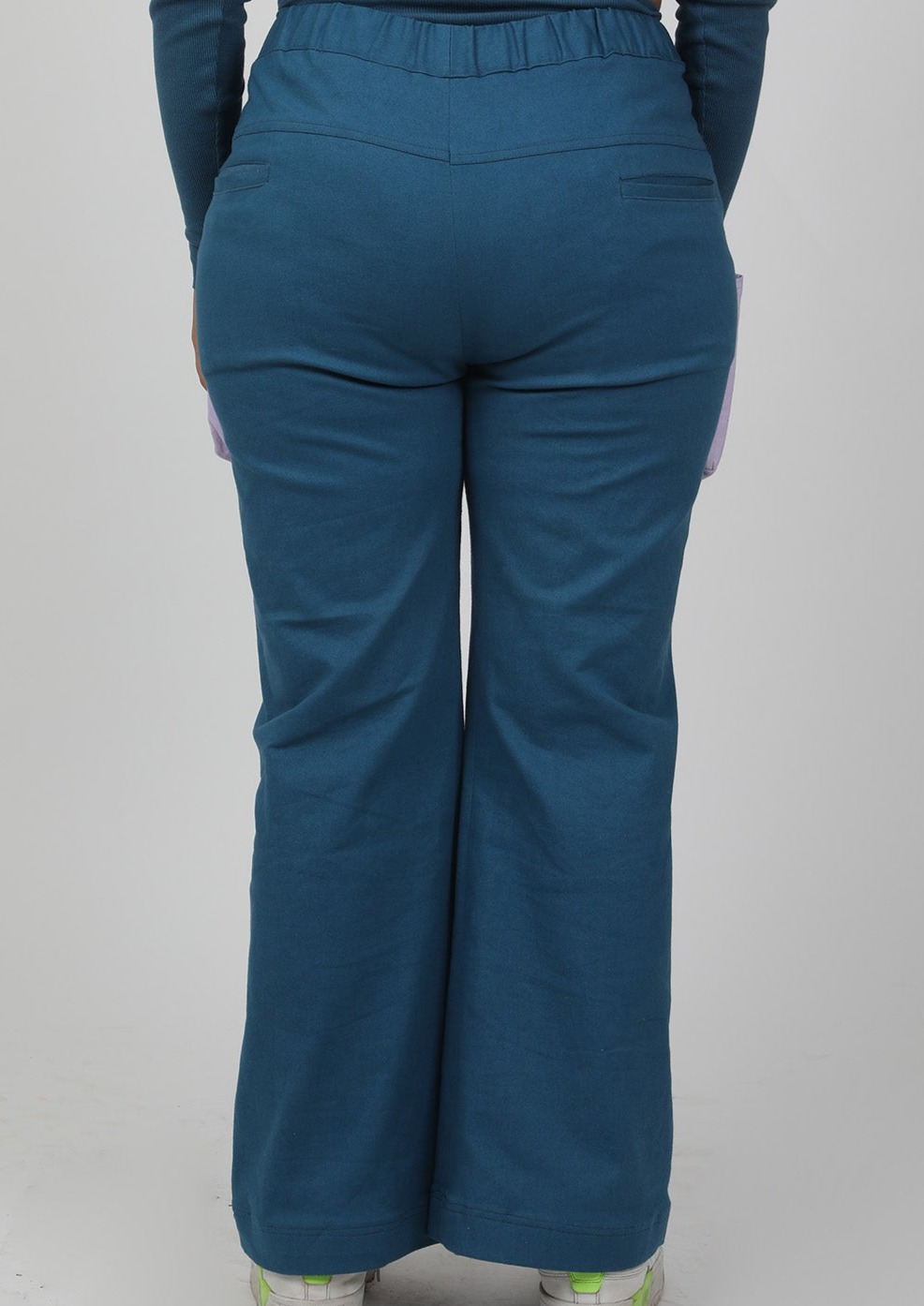Teal Velvet Flared Cargo image 2