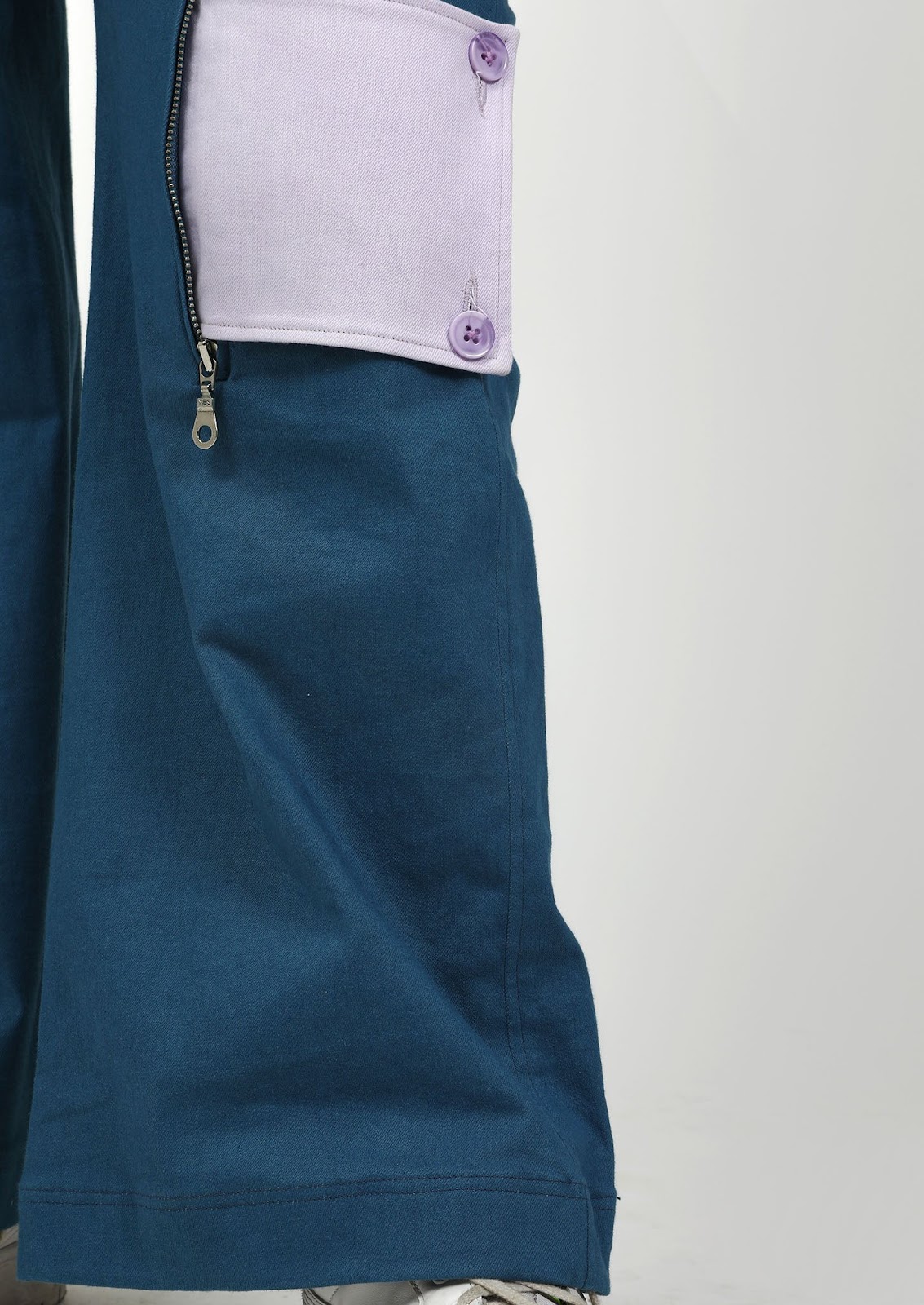 Teal Velvet Flared Cargo image 5