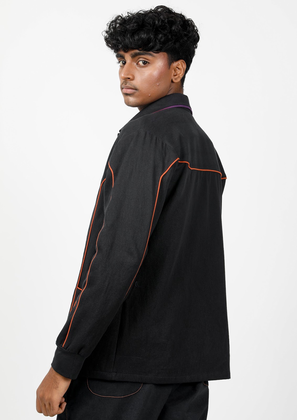 Charcoal Citrus Piped Shacket-unisex image 2