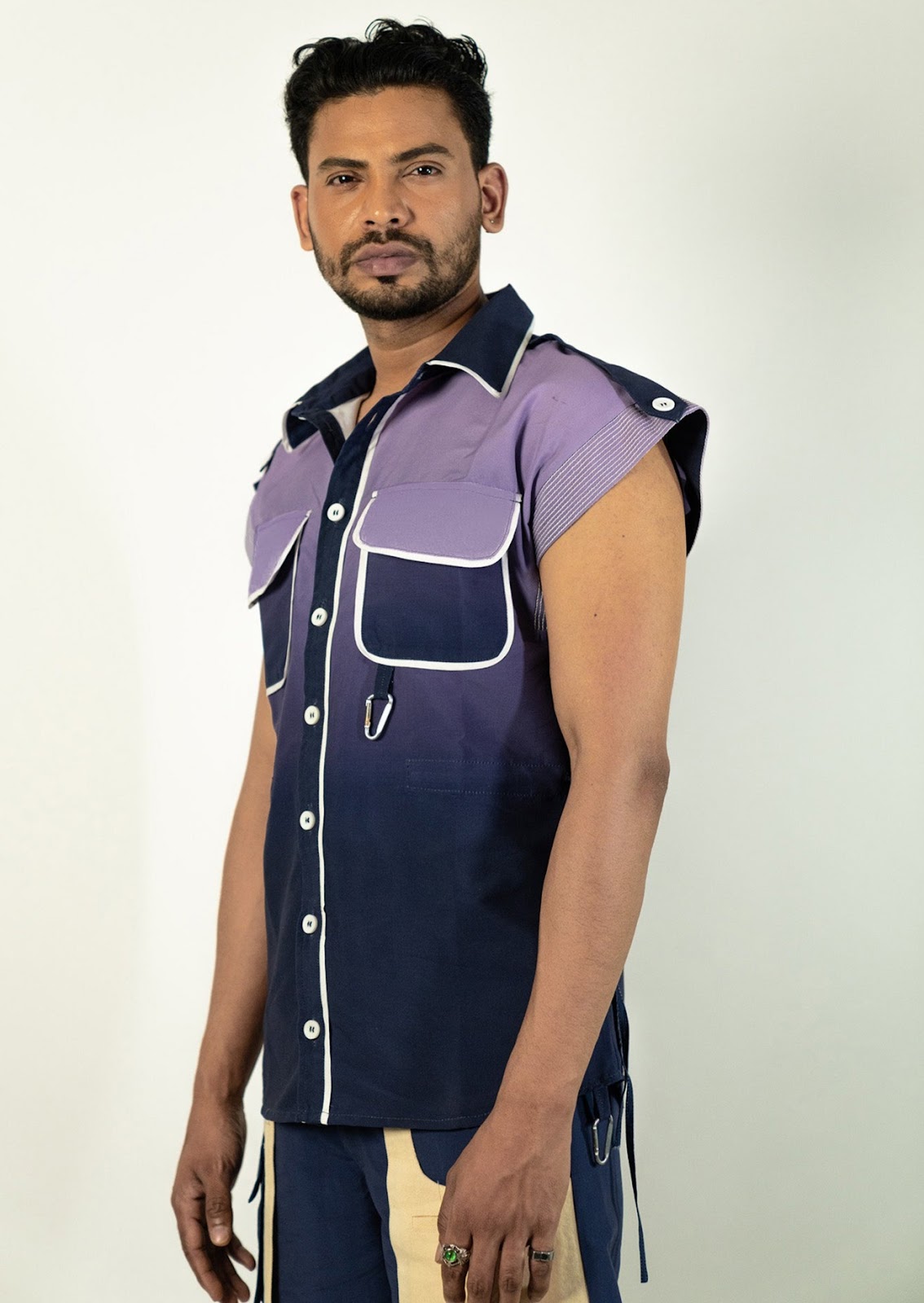 Grape Bleed Drawcord Shirt-unisex image 3
