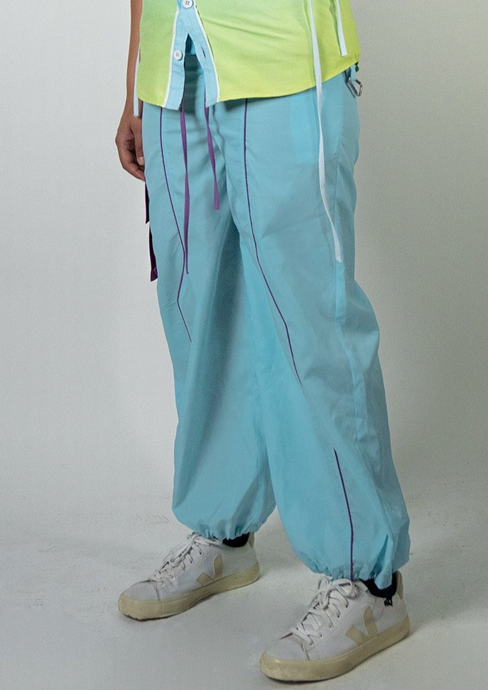 Mint Breeze Parachute Pants image 5