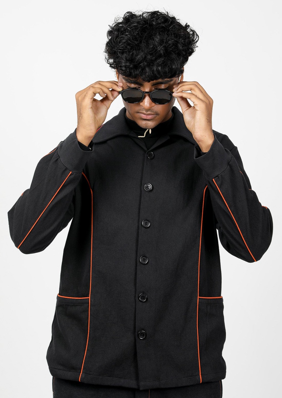 Charcoal Citrus Piped Shacket-unisex image 5