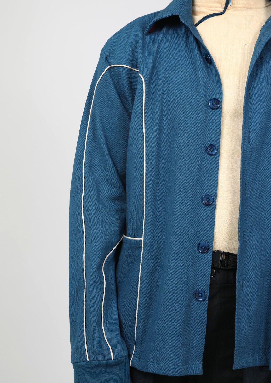 Sapphire Cream Piped Shacket-unisex image 3