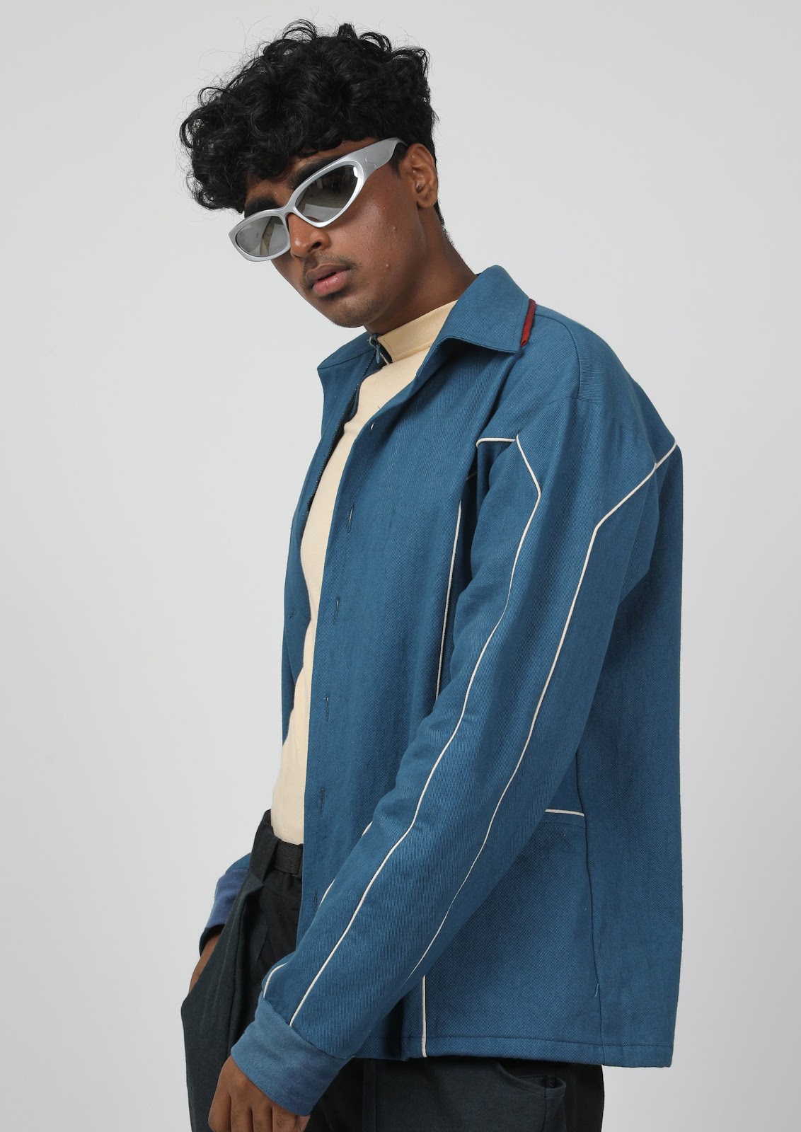 Sapphire Cream Piped Shacket-unisex image 5