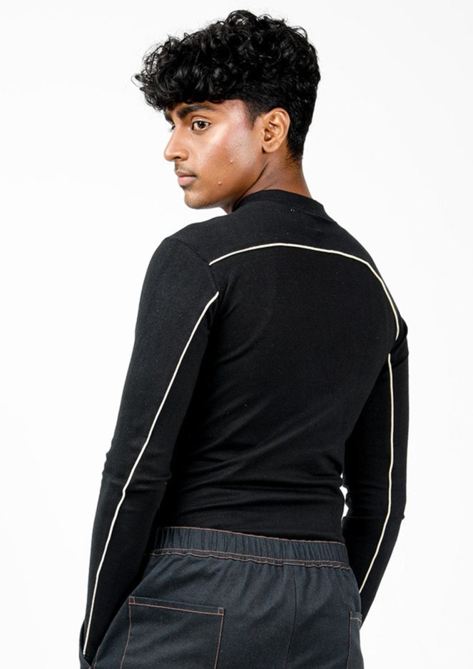 Charcoal Cream Zip Top image 4