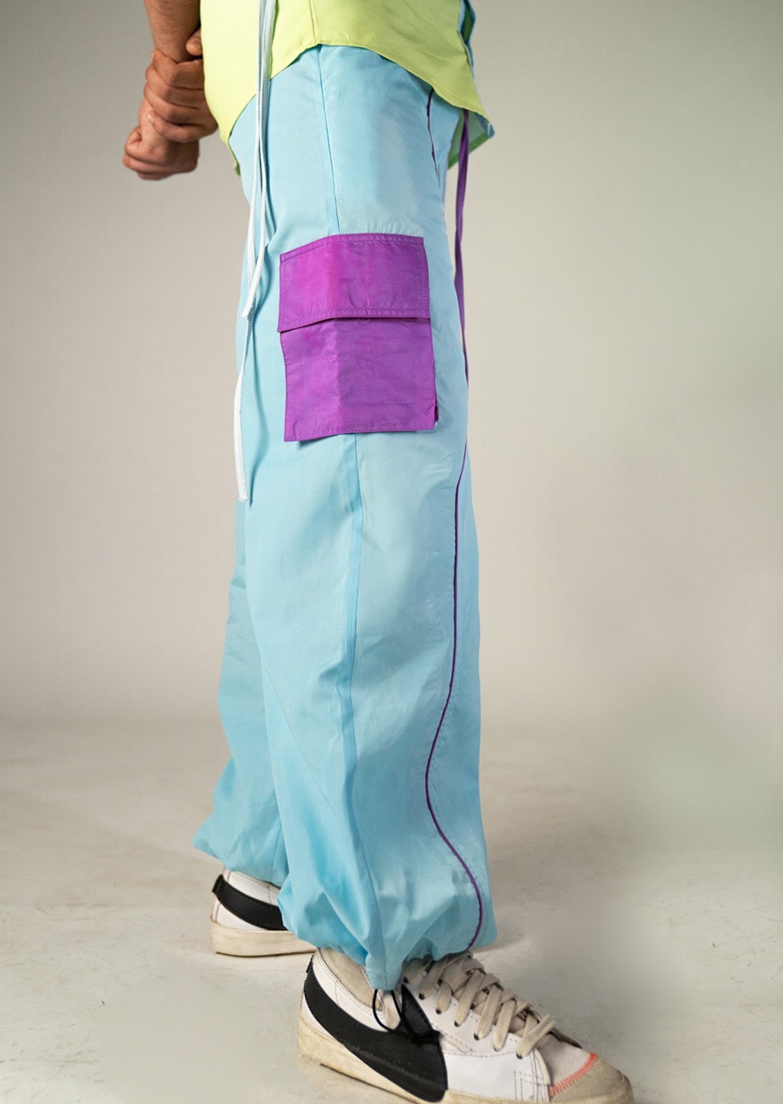 Mint Breeze Parachute Pants image 4
