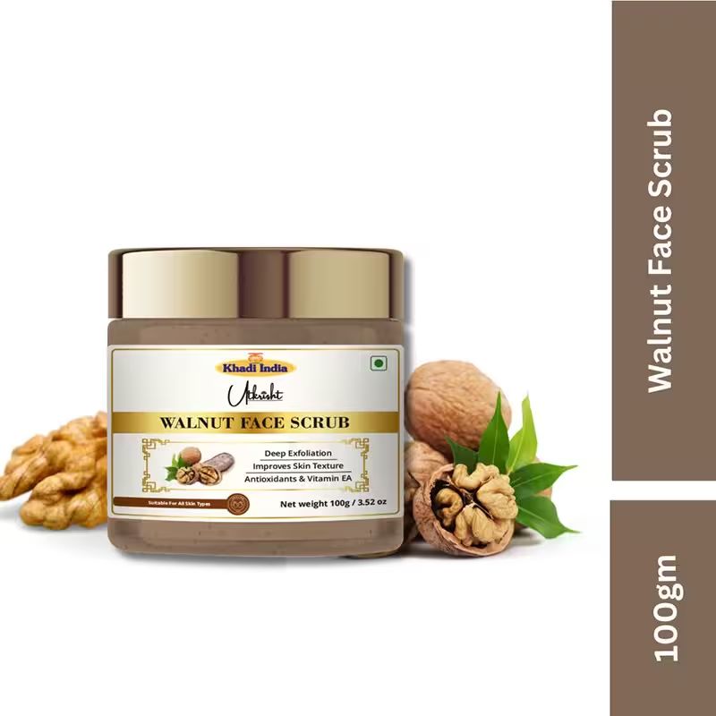 Utkrisht Khadi Walnut Face Scrub For Radiant Skin & Deep Cleansing- 100GM